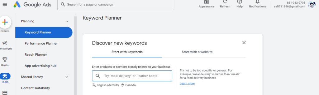 Google Keyword Planner